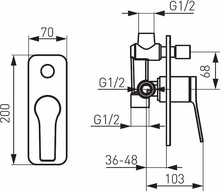 Смеситель для душа Ferro Stratos BSC7P, хром