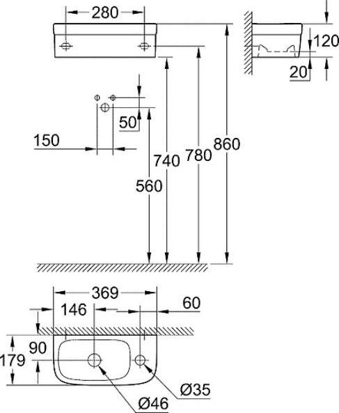 Рукомойник Grohe Euro Ceramic 3932700H