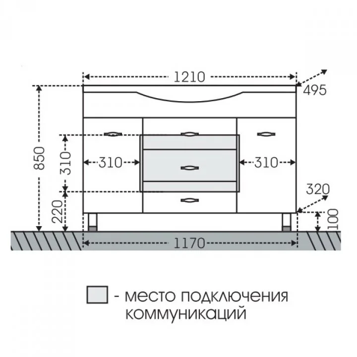 Тумба под раковину СаНта Монарх 700106 белый