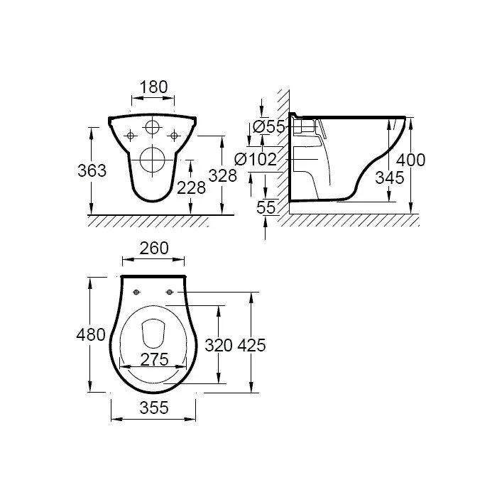 Комплект: Унитаз Jacob Delafon Patio Е1534-00 подвесной с крышкой-сиденьем Soft close E4304-00, инсталляция E5504-NF, клавиша E4316-CP