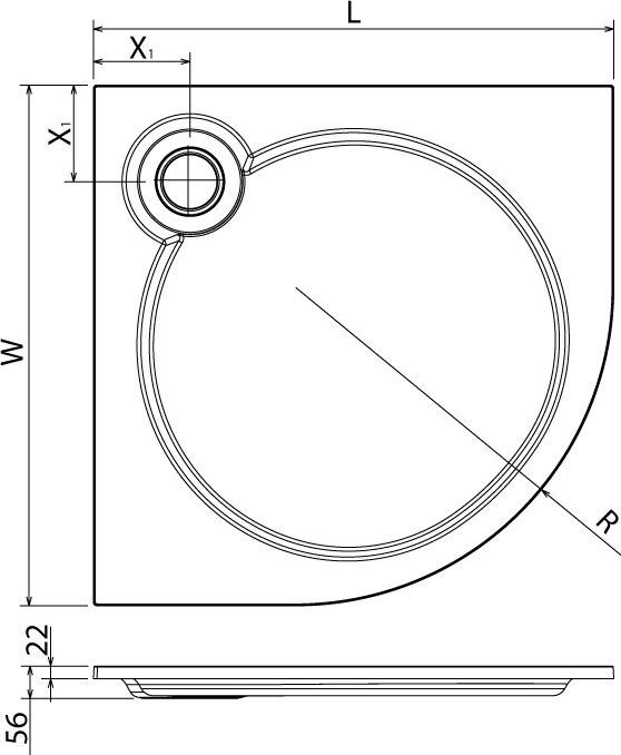 Поддон для душа Cezares TRAY-S-R-90-550-56-NR nero