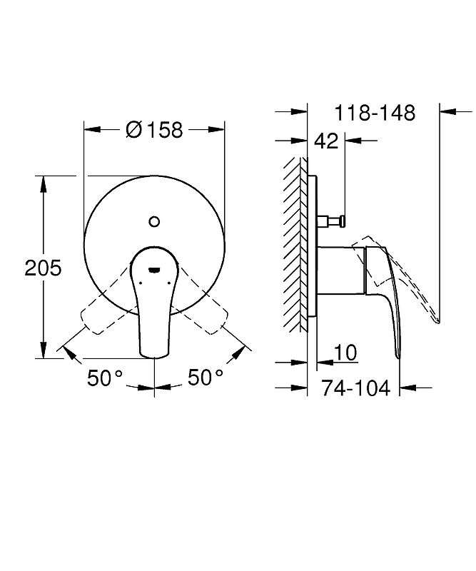 Смеситель для душа Grohe Eurosmart 24043003 хром