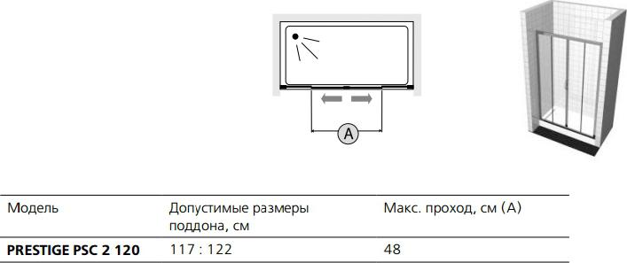 Душевая дверь 190х120 см Ideal Standard Aquarian T1131YB