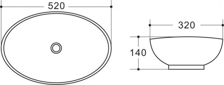 Раковина накладная 52 см Belbagno BB1147