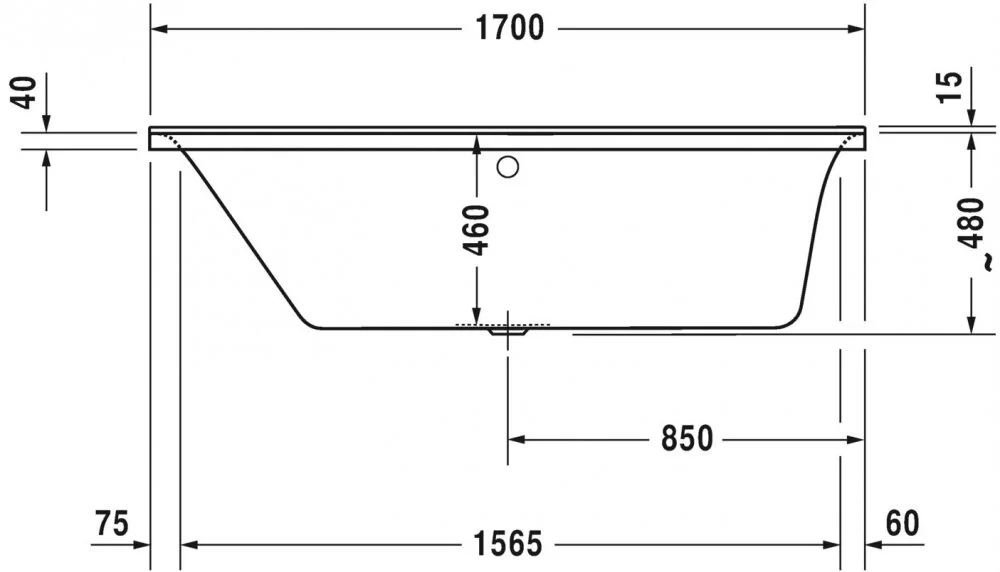 Акриловая ванна Duravit P3 Comforts 700375000000000/790100000000000 белый