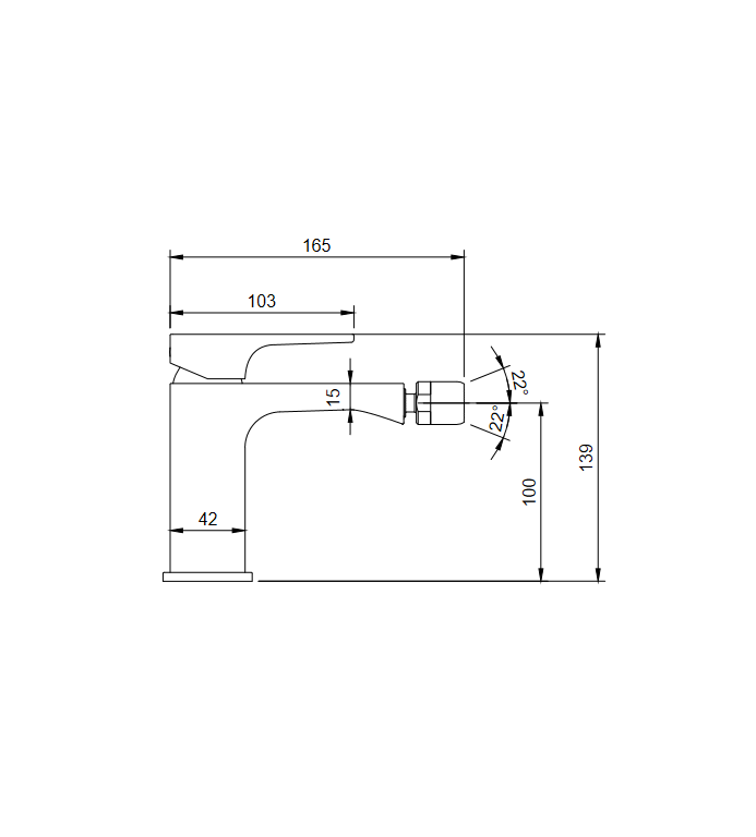 Смеситель для биде Villeroy & Boch Architectura Square TVB12500100076 золото