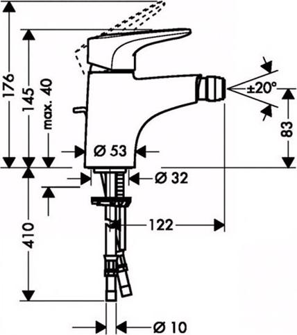 Смеситель для биде Hansgrohe Metropol E 14272000, хром