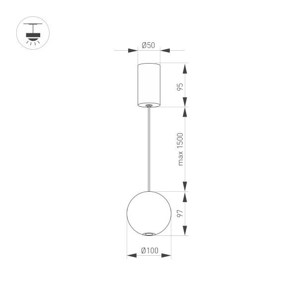 Подвесной светодиодный светильник Arlight SP-Elementa-Ord-R100-9W Day4000 033423