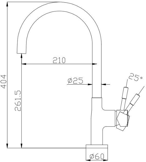 Смеситель для кухни Aquanet Static AF210-41S сталь