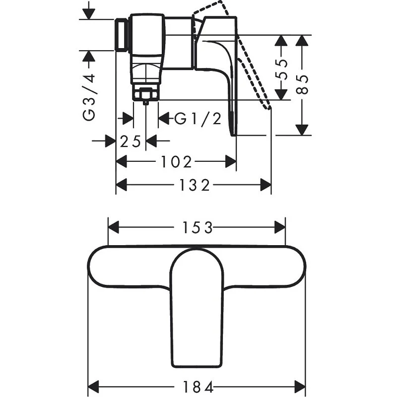 Смеситель для душа Hansgrohe Rebris 72652000 хром