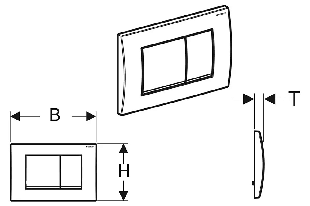 Кнопка смыва Geberit Delta 30 115.137.46.1, хром матовый