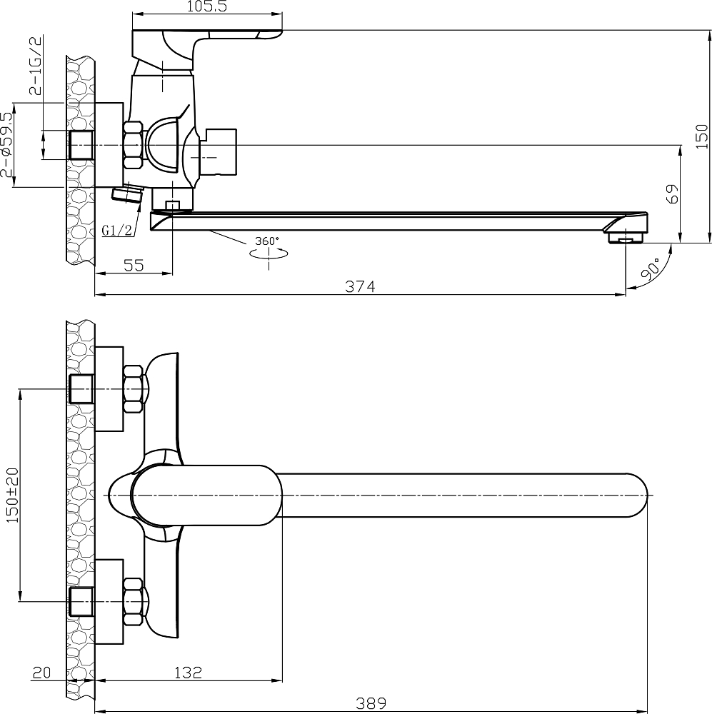 Смеситель Agger Gorgeous A0221100 универсальный