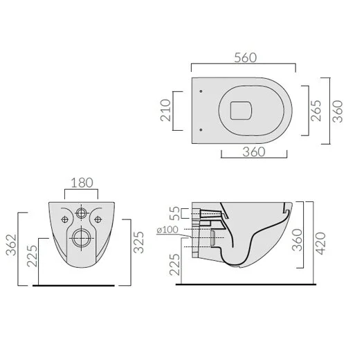 Инсталляция Mepa 514306 с унитазом Sanindusa Cetus 110034004, сиденье микролифт, комплект