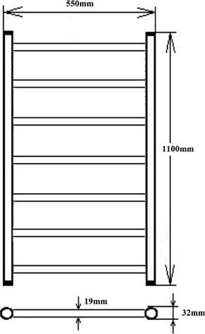 Полотенцесушитель электрический 55x110 см Zorg ZR 014, бронза