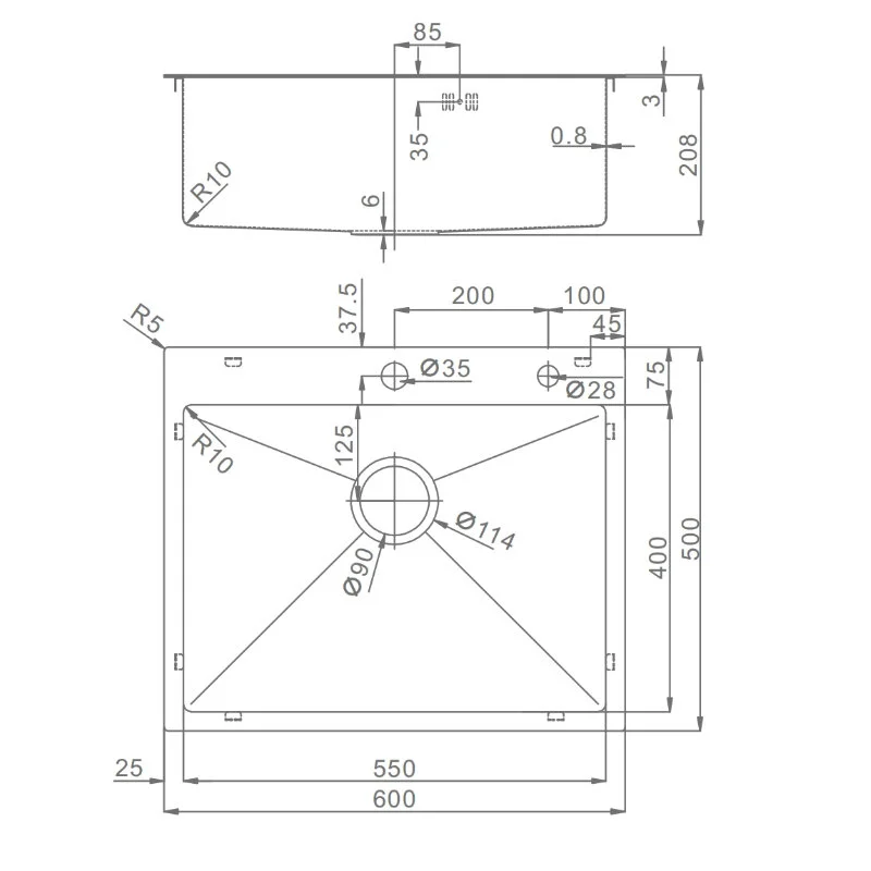 Кухонная мойка Raglo R701.6050.09 черный