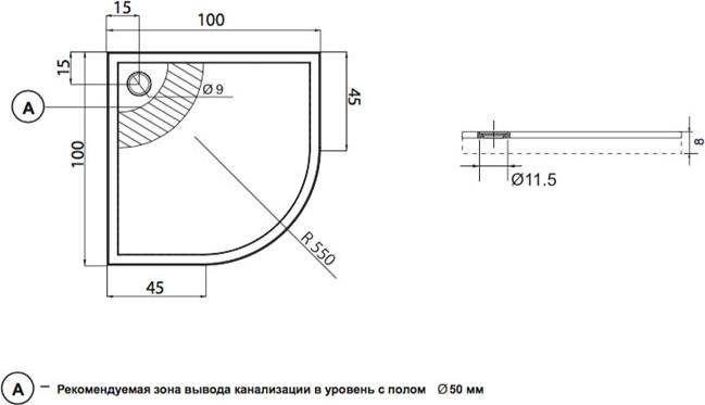 Поддон для душа Aquanet Delta 00184958