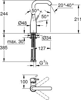 Смеситель для раковины Grohe Essence 23541001