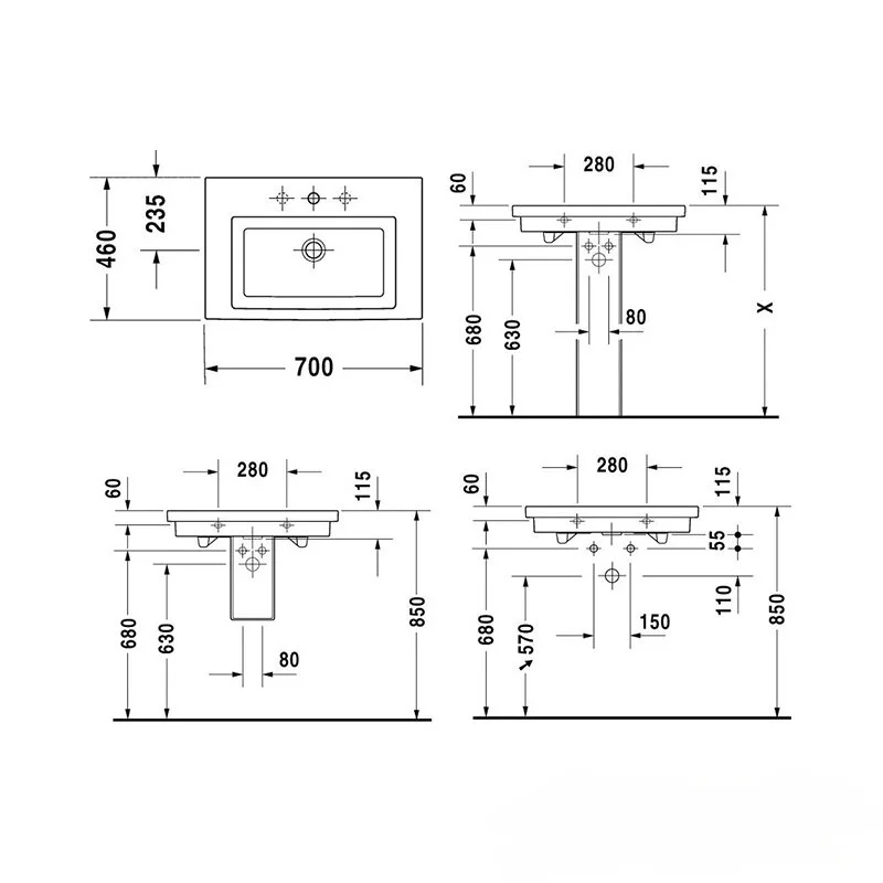 Раковина Duravit 2nd Floor 491700000 белый