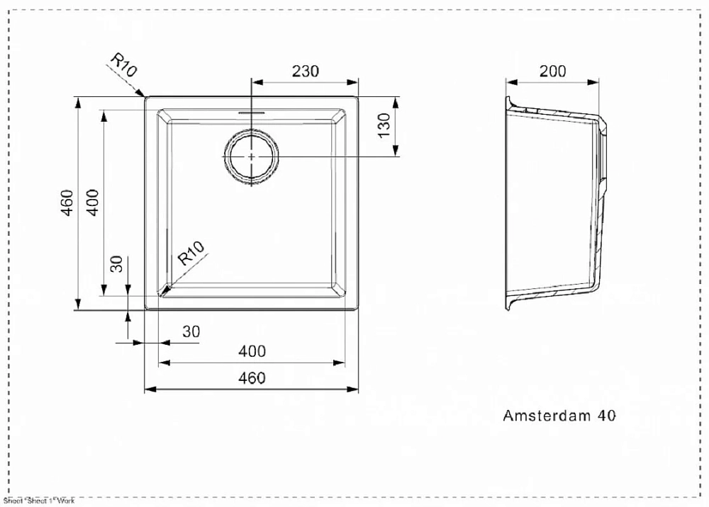 Кухонная мойка Reginox Amsterdam 44461 черный