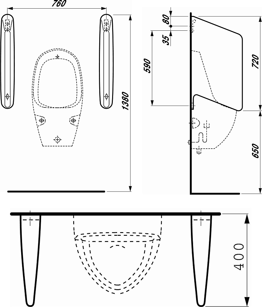 Перегородка для писсуара Laufen Rion 847600