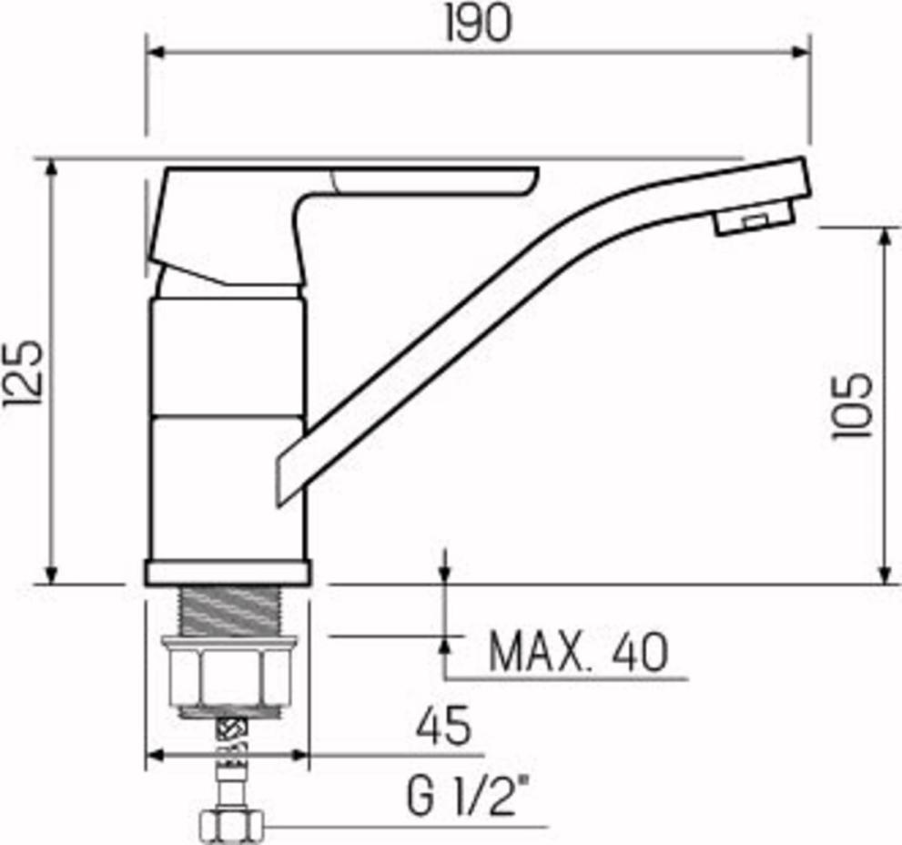 Смеситель для кухни РМС SL123BL-004F-15, хром