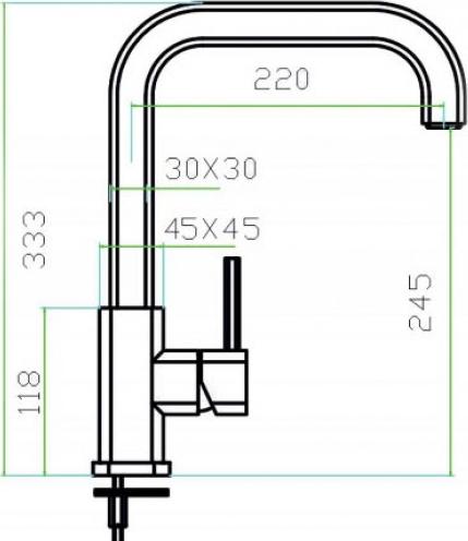 Смеситель Zorg Inox SZR-0908D для кухонной мойки