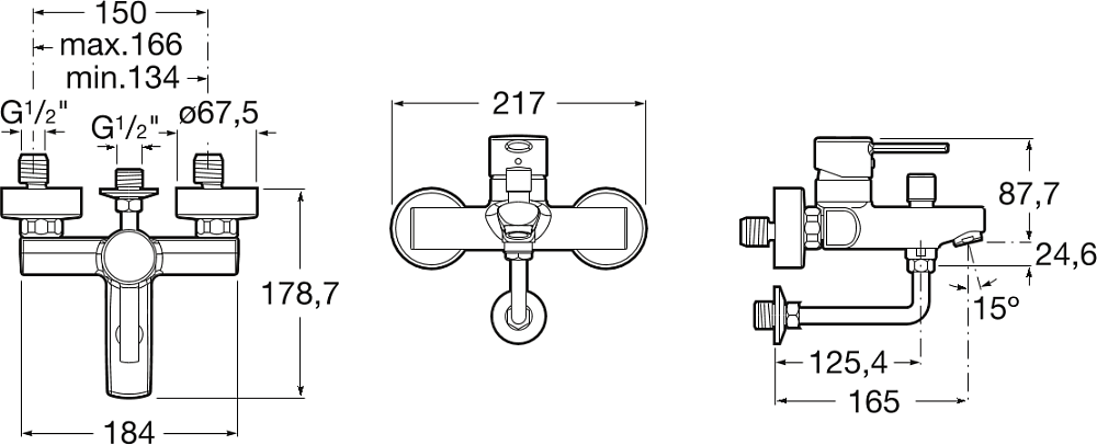 Смеситель для ванны Roca Targa 5A1760C00