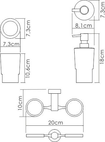 Держатель стакана и дозатора WasserKRAFT K-28289, белый/хром