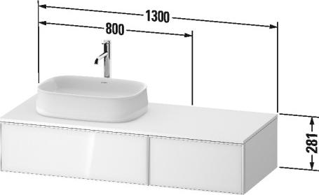 Тумба под раковину Duravit Zencha ZE4817016800000, черный дуб