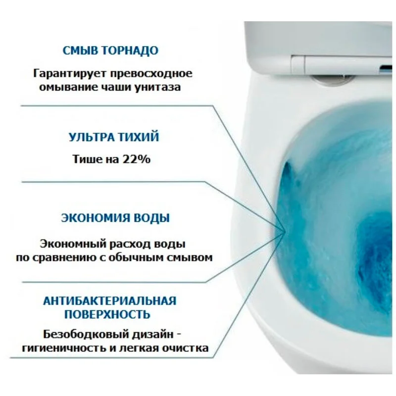 Подвесной унитаз Ceruttispa Sella Aria CT9954, безободковый, крышка-сиденье микролифт, цвет белый