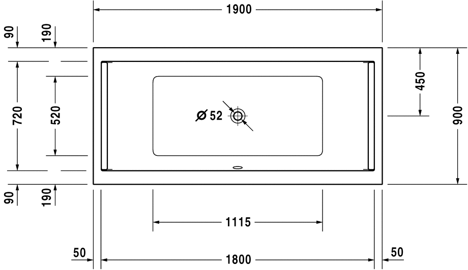 Акриловая ванна Duravit Starck 190x90 700206