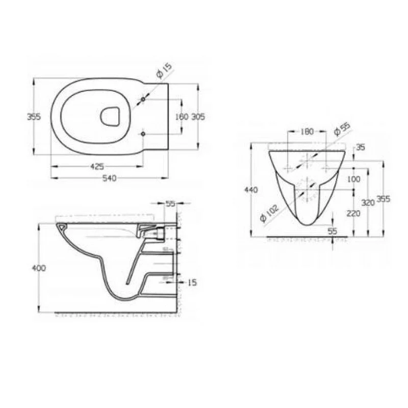 Инсталляция Roca Debba Round Rimless 7.8931.0.498.0 с безободковым унитазом, сиденье микролифт, без клавиши смыва