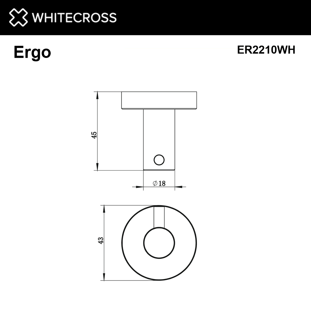 Крючок Whitecross Ergo ER2210WH белый матовый