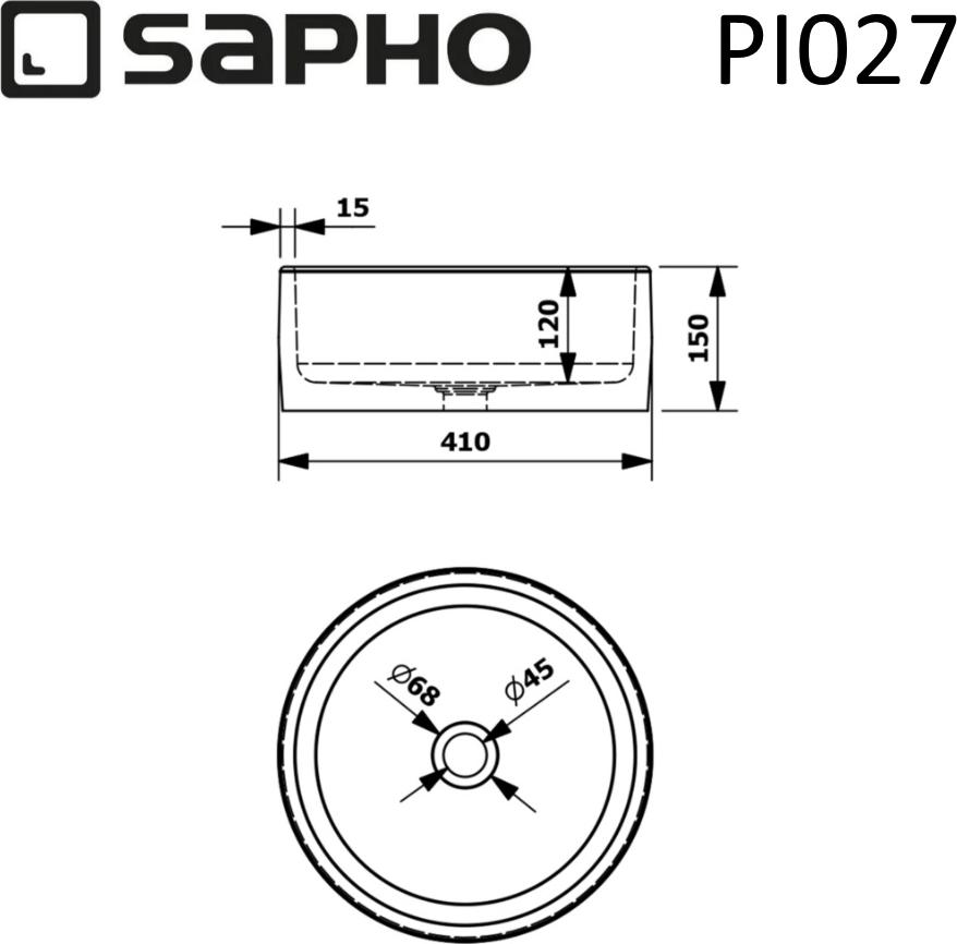 Раковина-чаша Sapho Priori PI027, белый