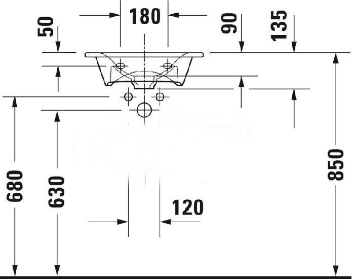 Раковина Duravit Viu 0733450041 45