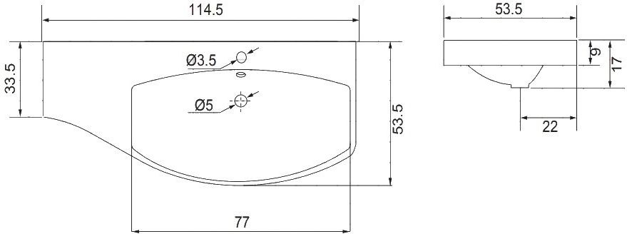 Раковина Aquanet Опера 115 НФ-00007628 белый