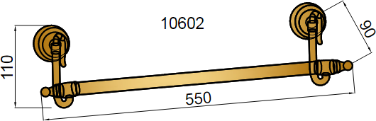 Полотенцедержатель 55 см Boheme Medici 10602, бронза