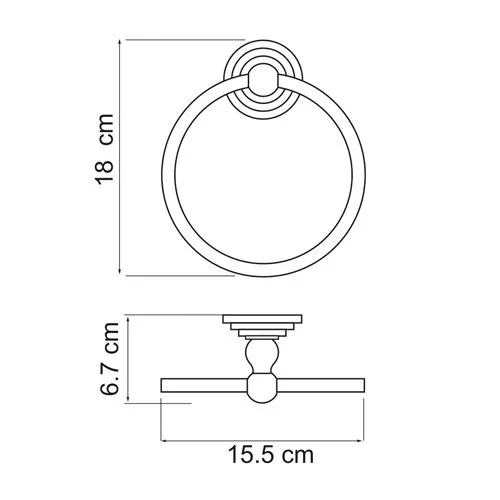 Полотенцедержатель WasserKRAFT Ammer К-7000 K-7060 серый