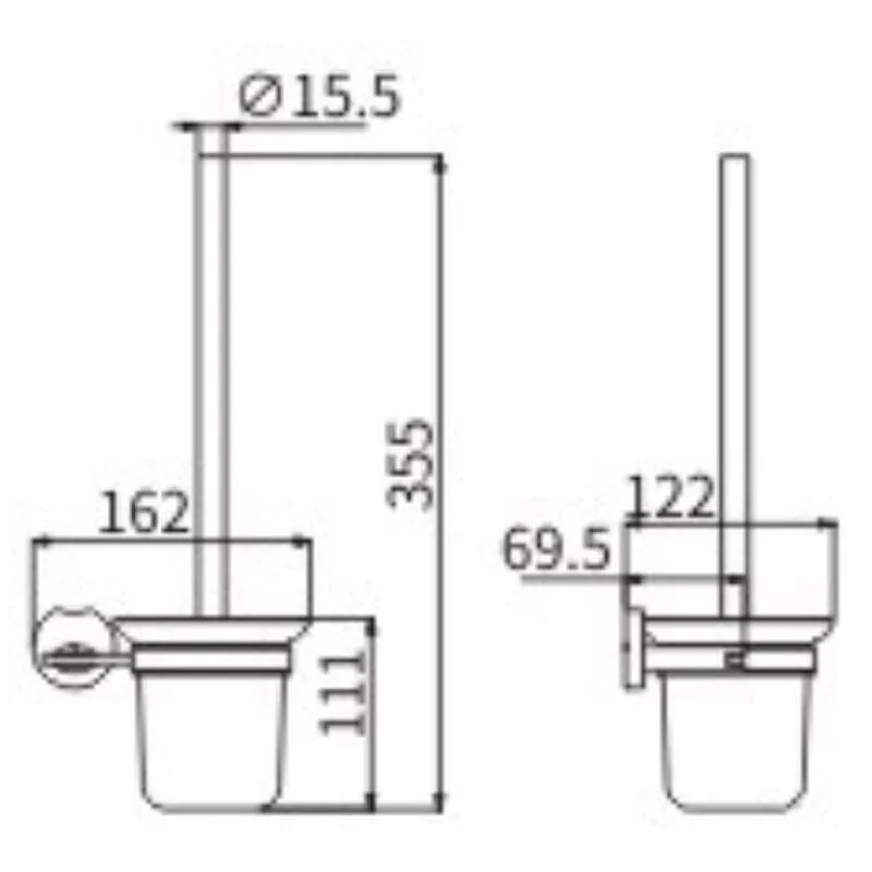 Ёршик CeramaLux Loft 53913 хром;белый