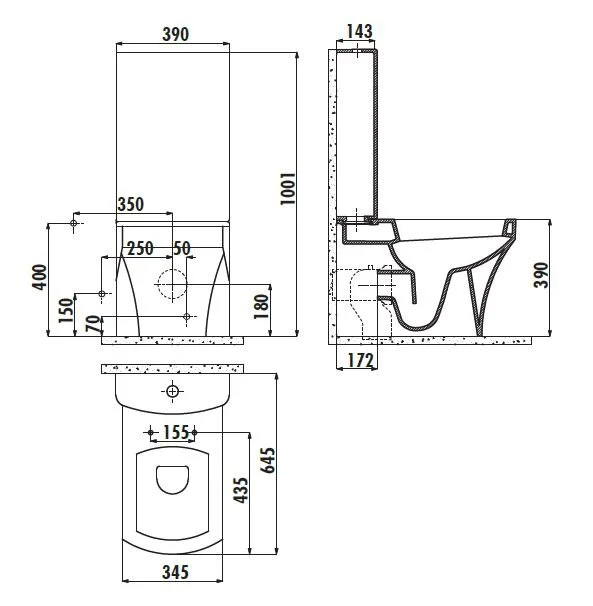 Напольный унитаз Creavit Sorti SR311/SR410/IT1050