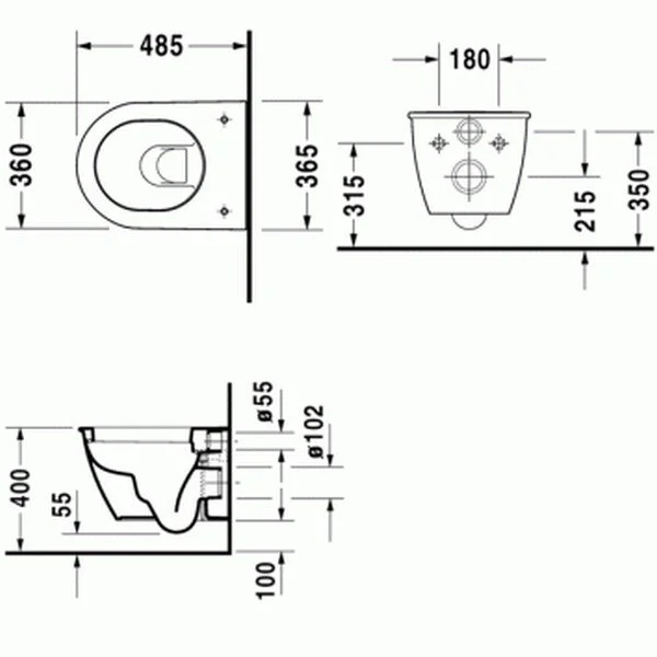 Подвесной унитаз Duravit Darling New 2549090000 360*485 мм