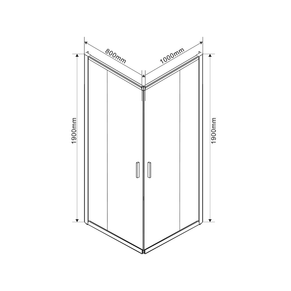 Душевой уголок Vincea Garda VSS-1G8010CLB 100x80, черный, стекло прозрачное