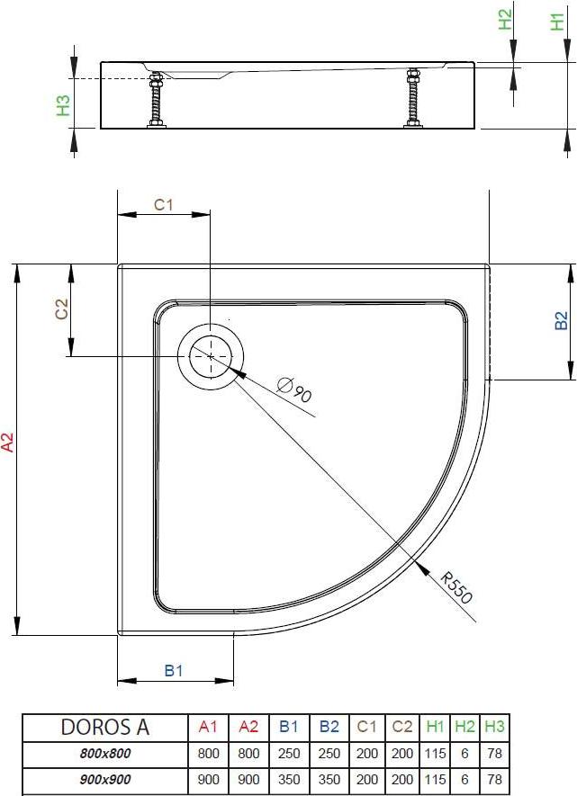 Душевой поддон Radaway Doros A Compact 80x80 см SDRA8080-05, белый