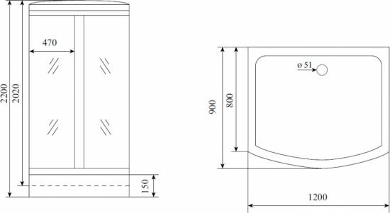 Душевая кабина Timo Comfort Clean Glass T-8815