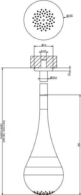 Верхний душ с кронштейном Gessi Goccia 33753#279, белый