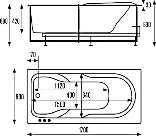 Акриловая ванна Vagnerplast Corvet 170х80 VPBA178COR2X-04