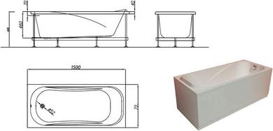Акриловая ванна Kolpa San String 150х70 5010001