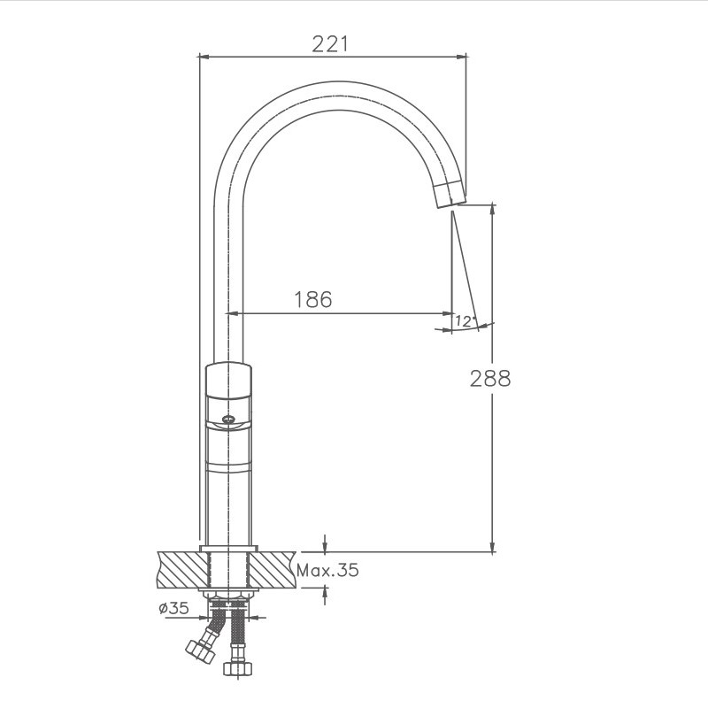 Смеситель для кухни Haiba HB70577 хром