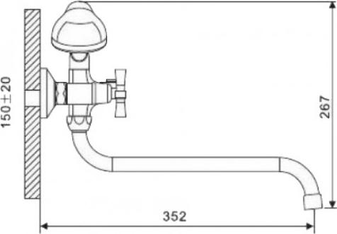 Смеситель для ванны Gappo G2243 хром