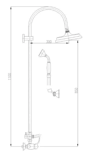 Душевая система Rav-Slezak Labe L481.5/3SM бронза